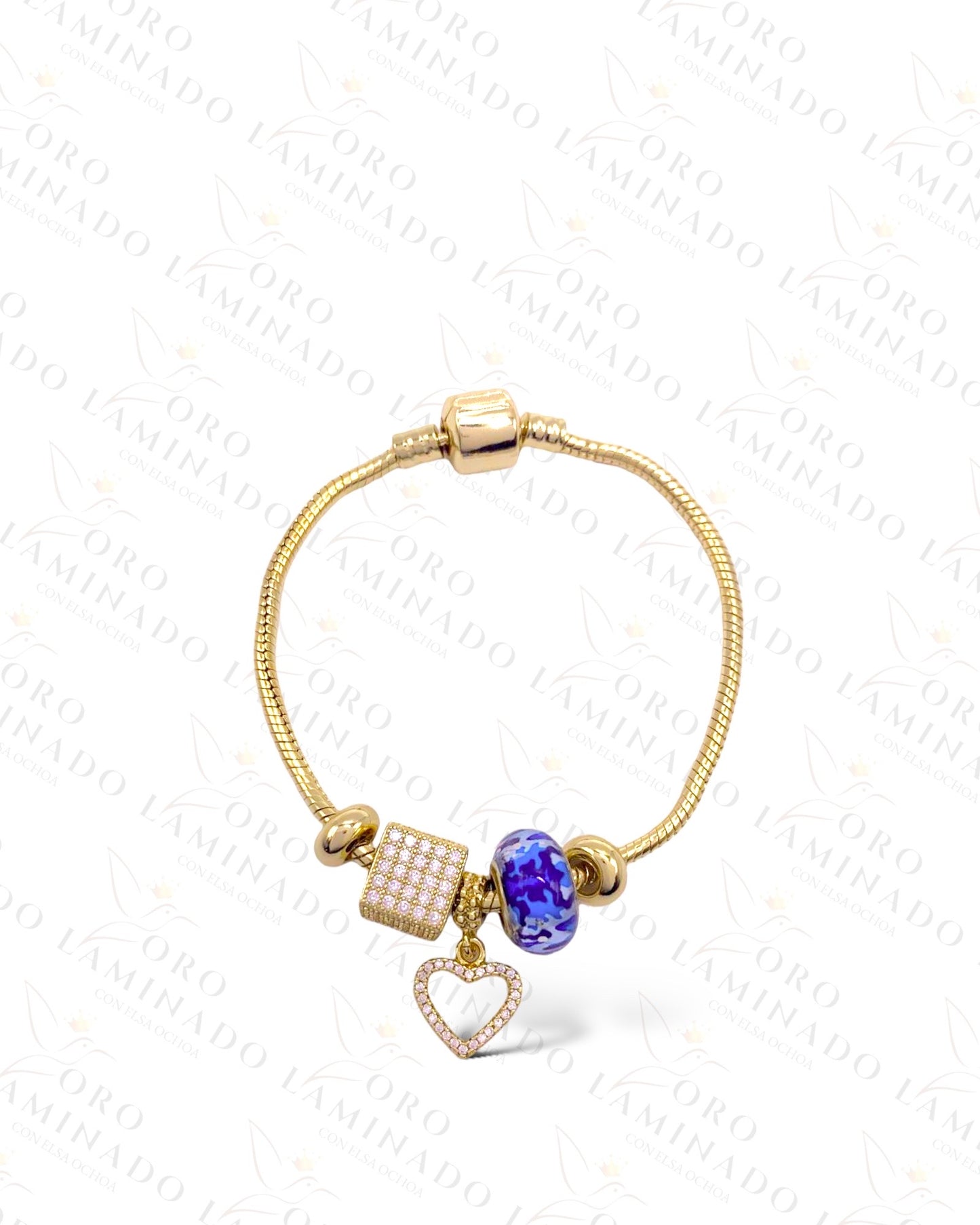 High Quality Sparkling Heart and Dice Charm Bracelet B372