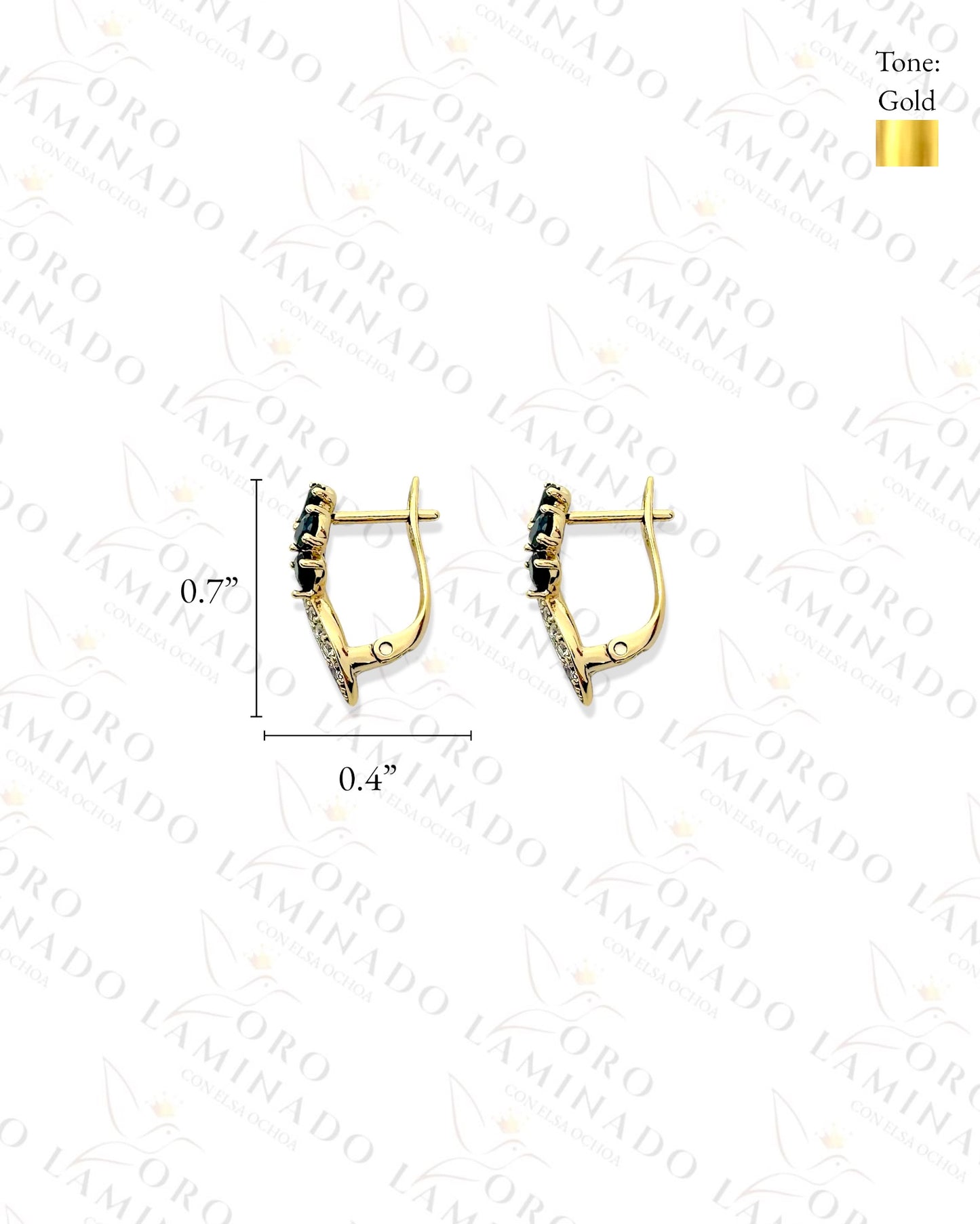 High Quality Dark Leaf Hoop Earrings (Gold Filled) C290