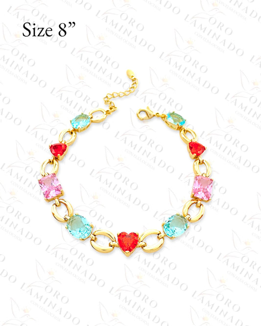 High Quality Hearts and Shapes Bracelet (Gold Filled) C158