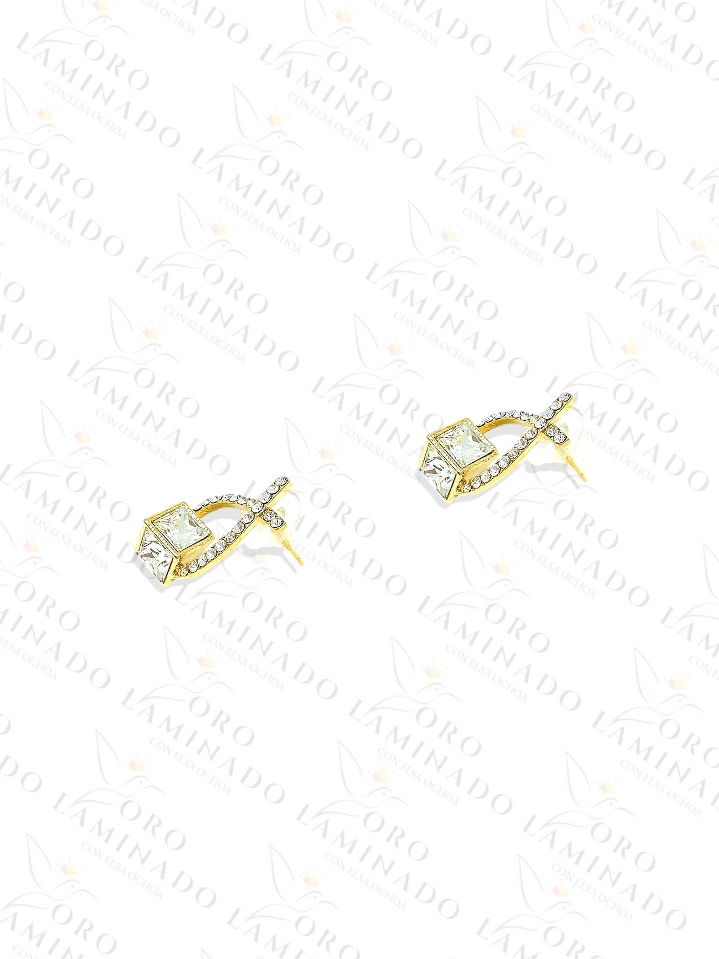 High Quality Intertwined Cube Diamond Earrings B431