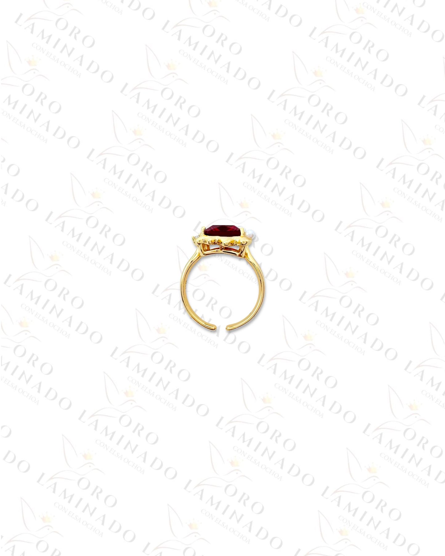 High Quality Adjustable Red Stone Ring (Gold Filled) G44