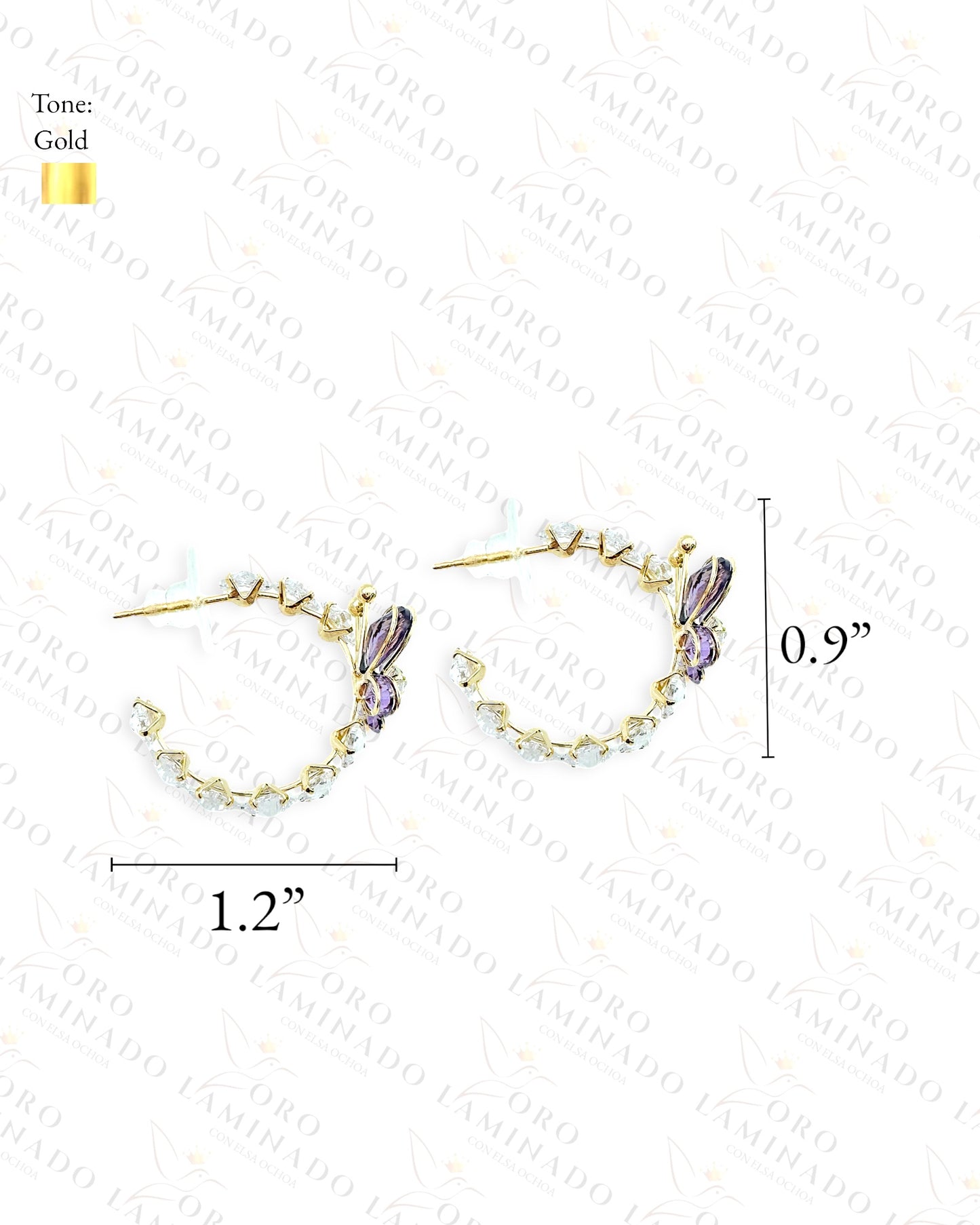 High Quality Purple Butterfly Earrings C422