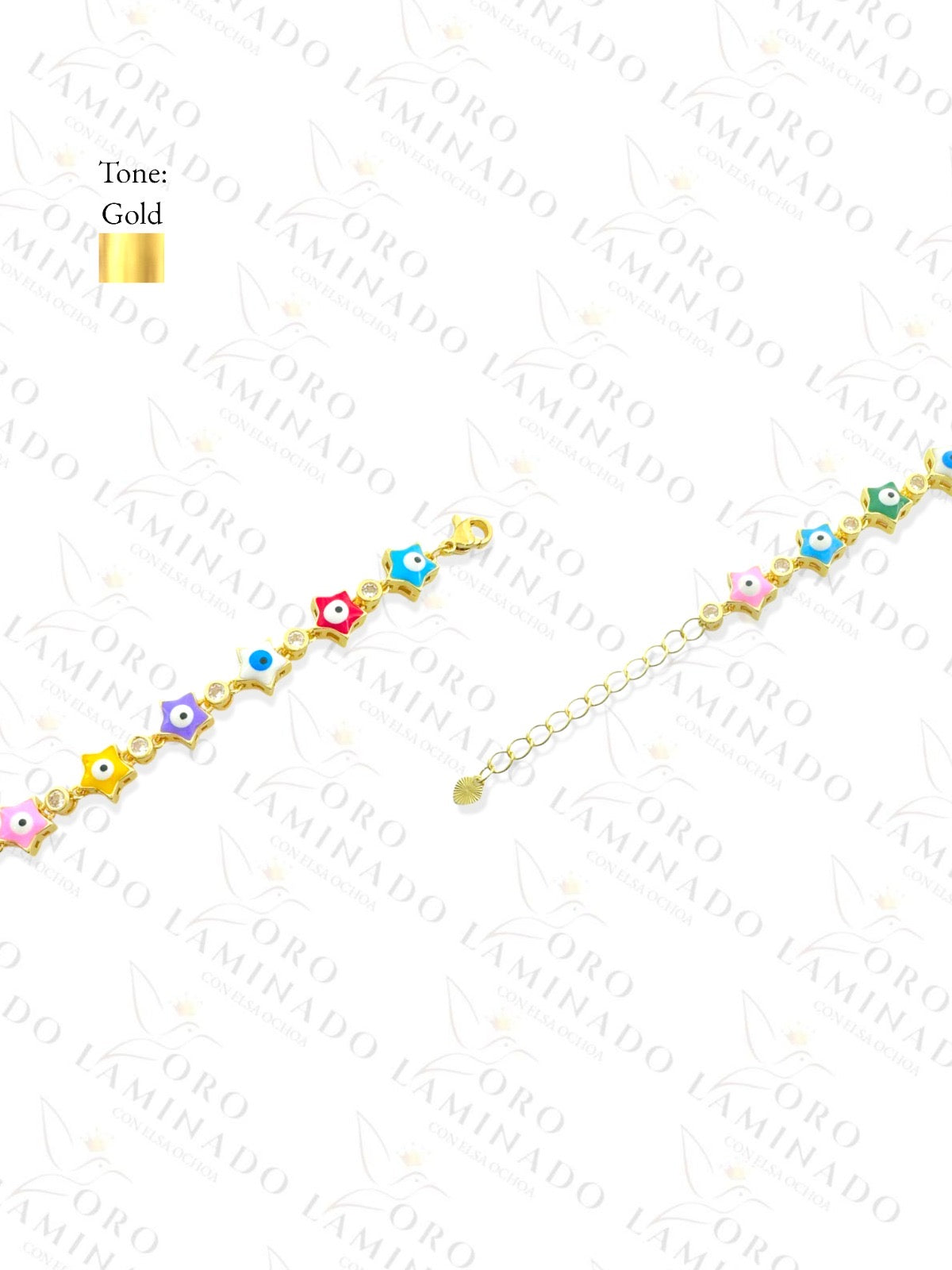 Gold Filled Multi-Color Star Eye Anklet R322