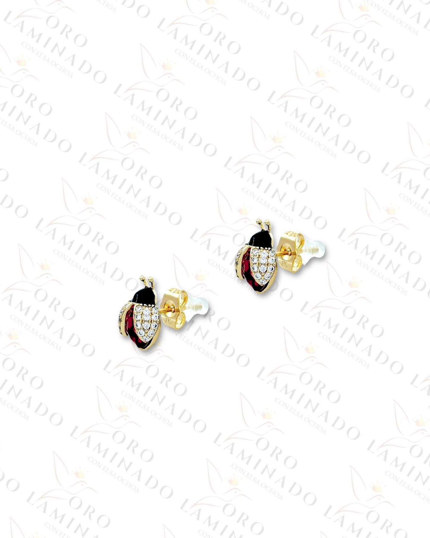 High Quality Diamond Ladybug Earrings (Gold Filled) R102