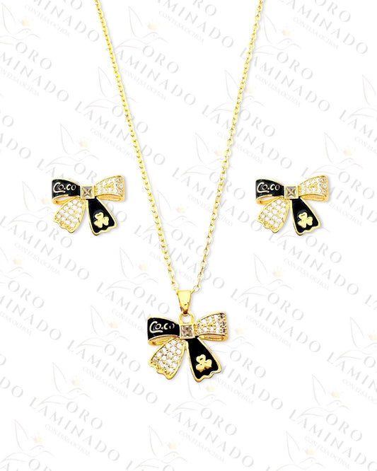 Gold Filled Sparkling Bow Set R405