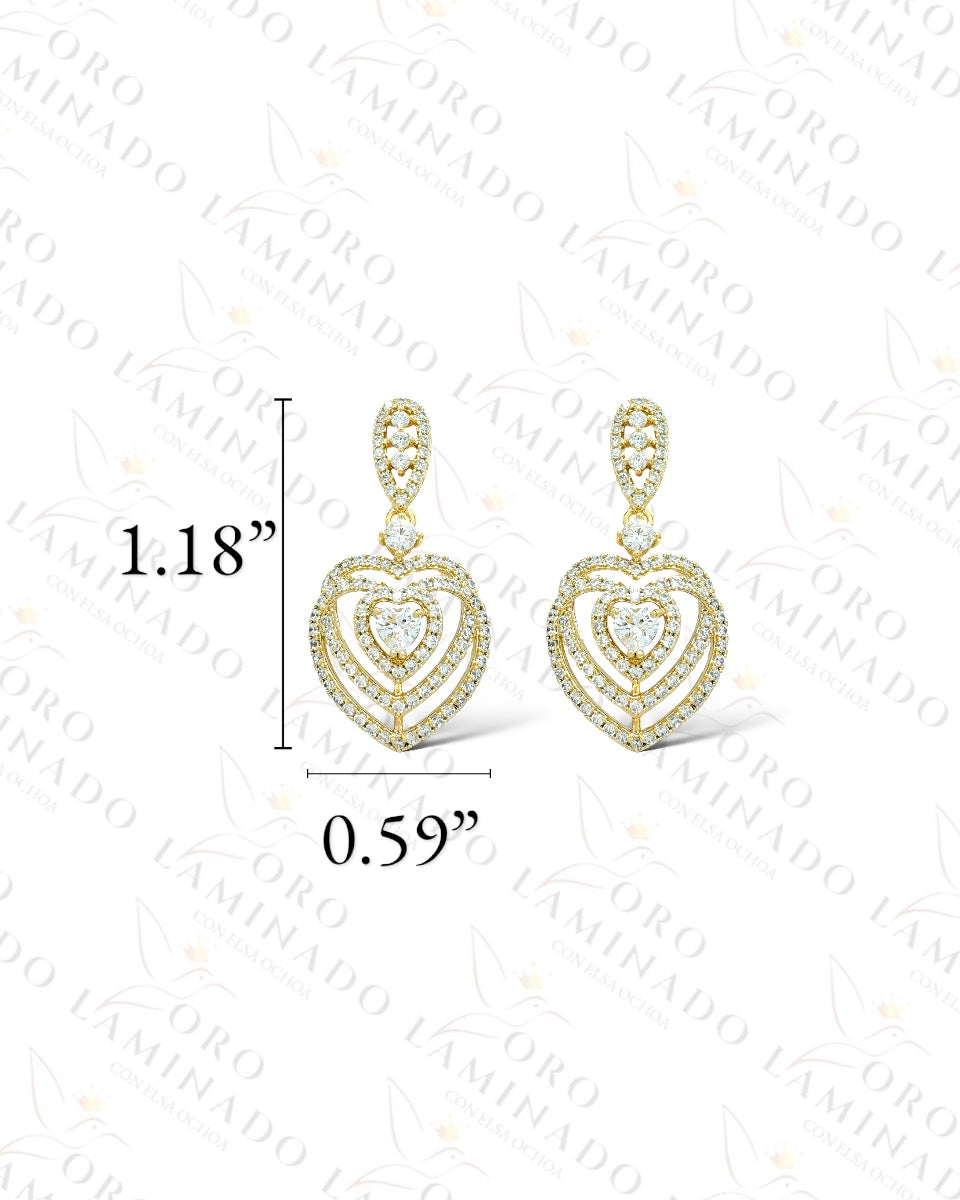 High Quality Diamond Hearts Earrings B111