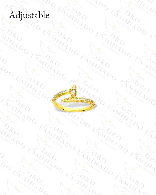 Adjustable Sparkling Nail Ring (Gold Filled) G274
