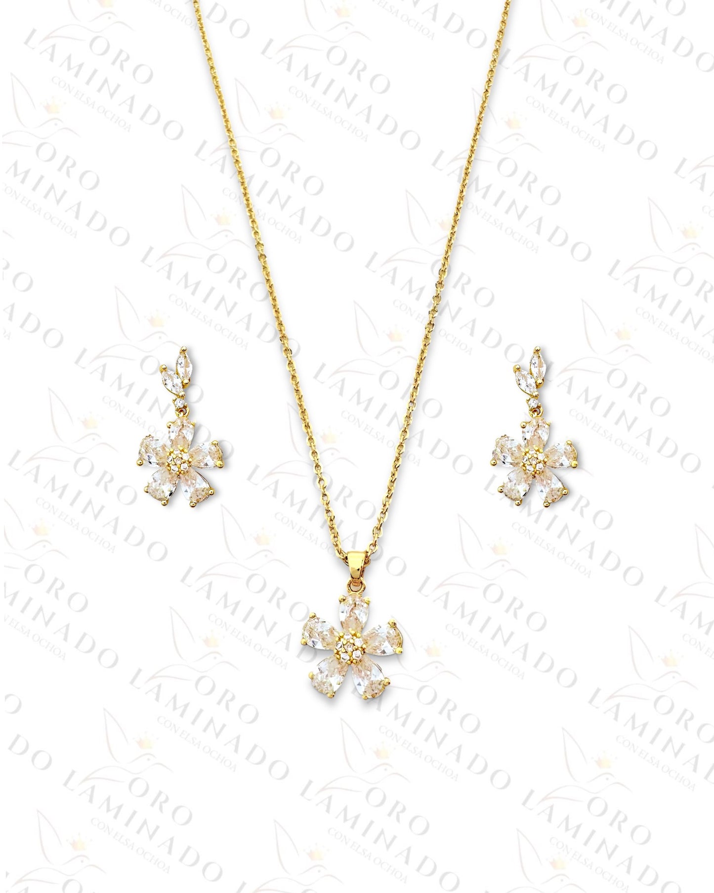 High Quality Clear Crystal Flower Set Y372