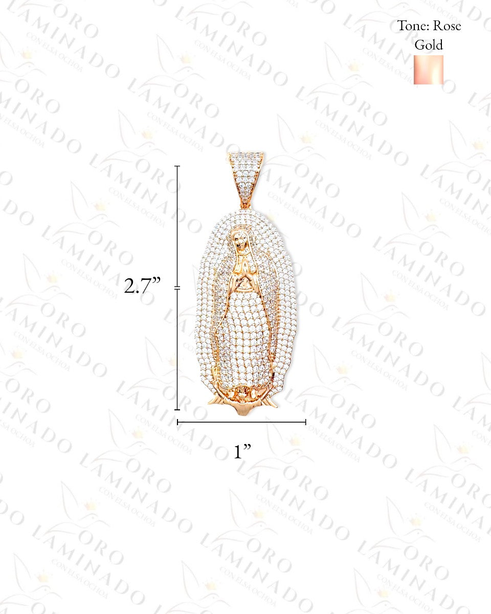 Rose Gold Diamond Virgin Mary Necklace B230