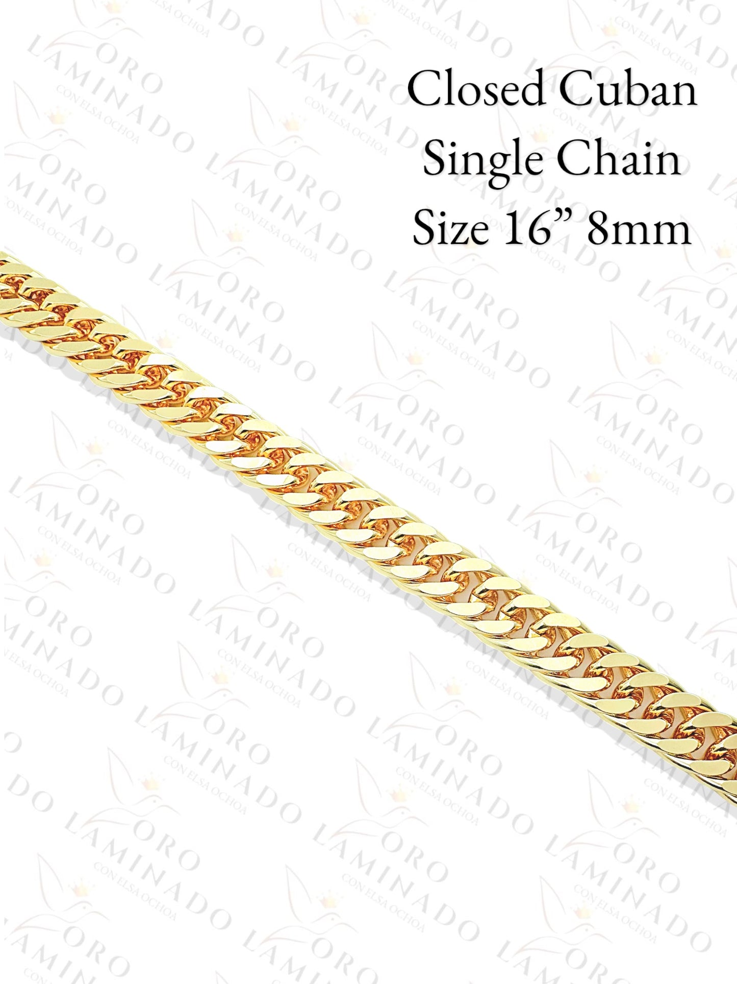 Closed Cuban Single Chain Size 16" 8mm B80