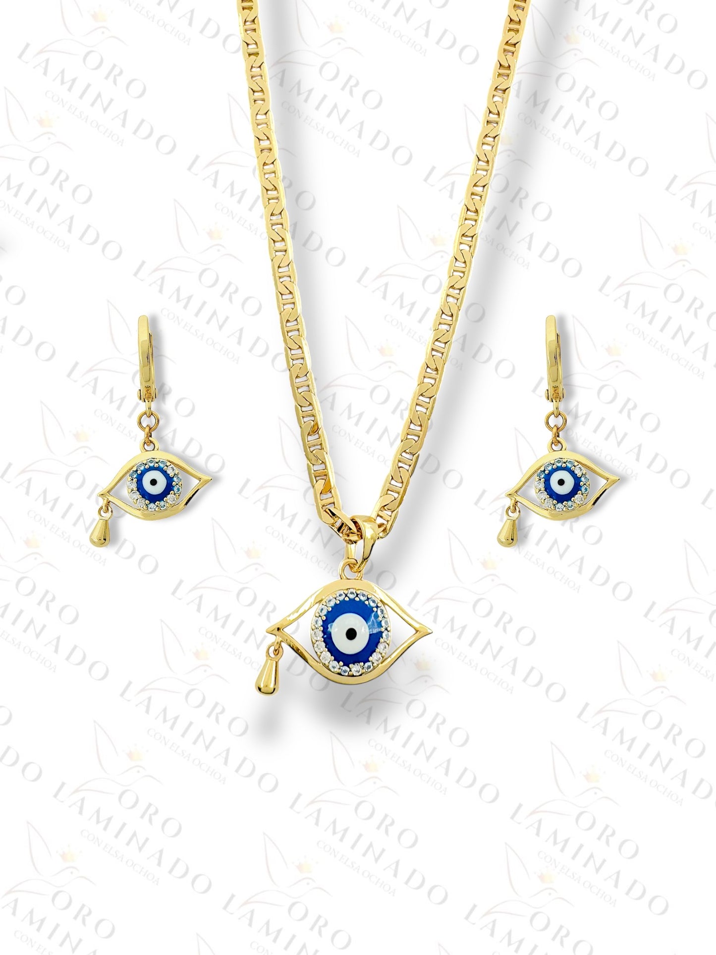 Gold Filled Blue Eye set G304