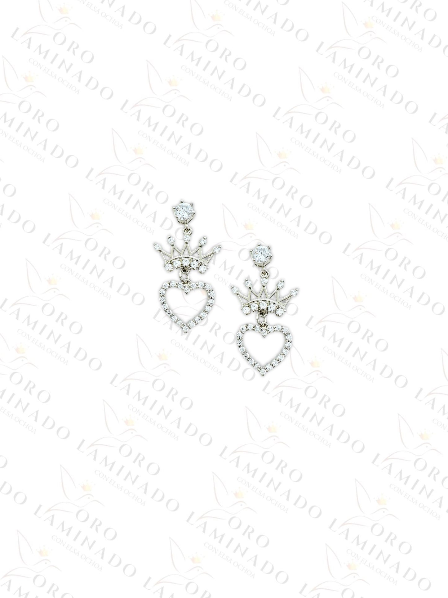 High Quality Heart with Crown Earrings G291