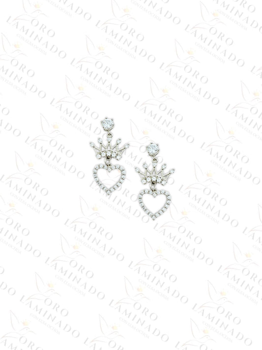 High Quality Heart with Crown Earrings G291