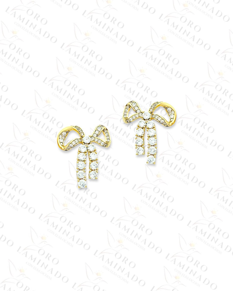 High Quality Diamond Bow Earrings R456