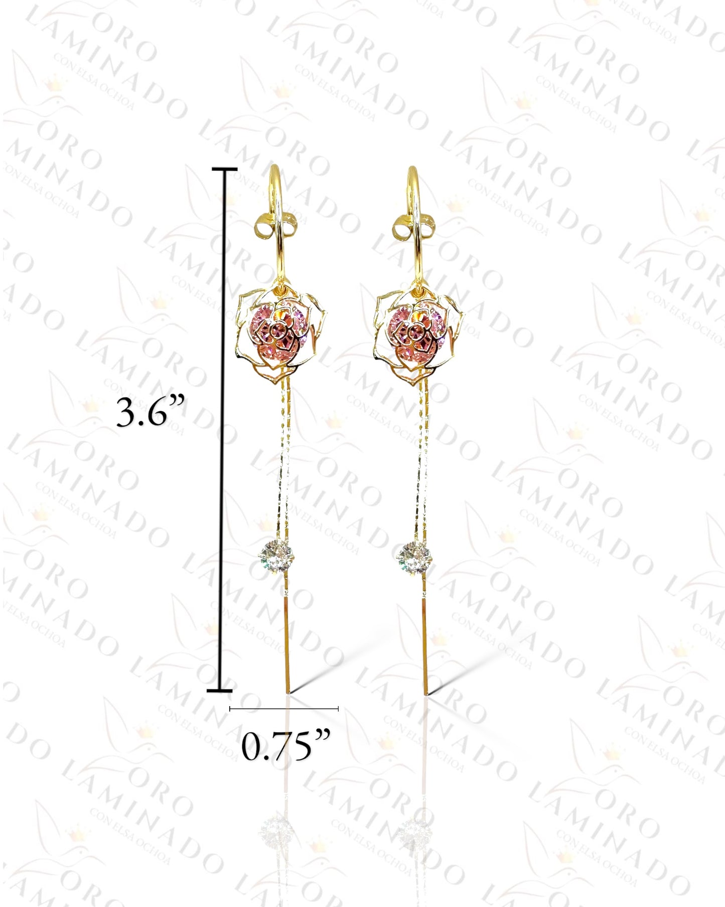 High Quality Eternity Rose Earrings G406