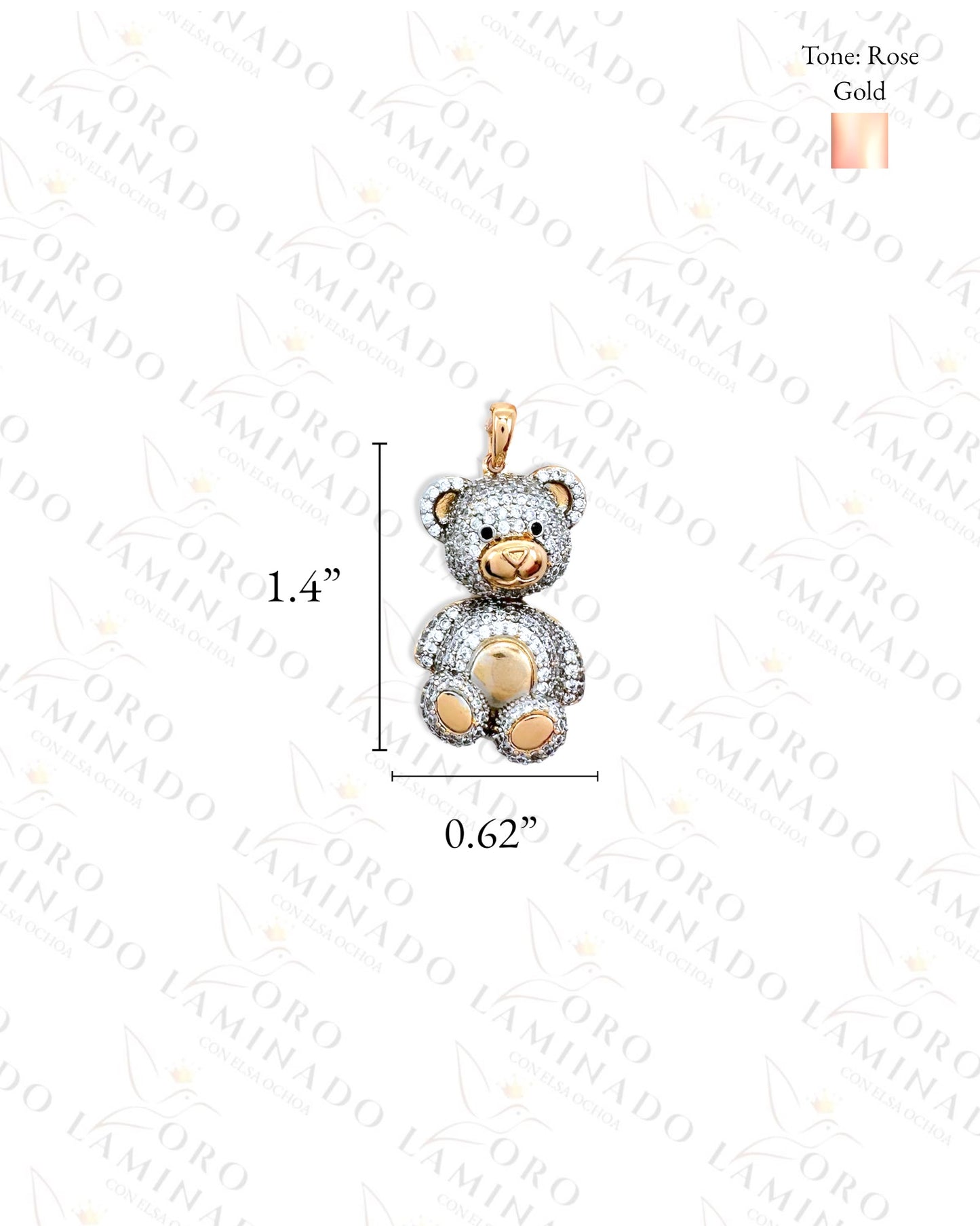 High Quality Silver Sparkling Teddy Bear Necklace B18