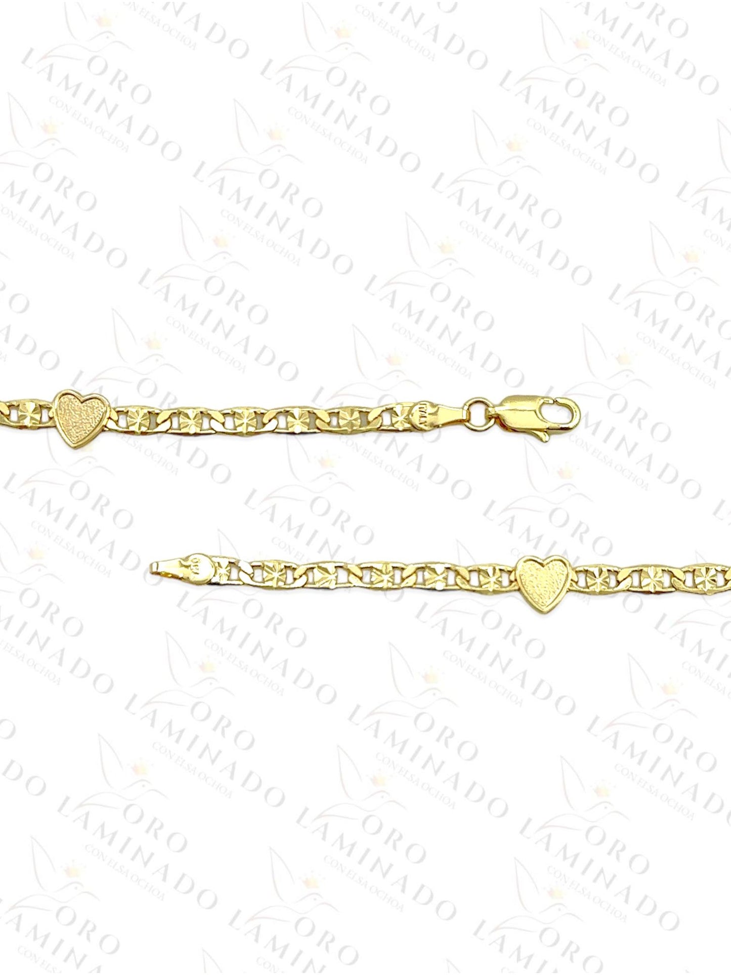 Gold bracelet with three hearts G231