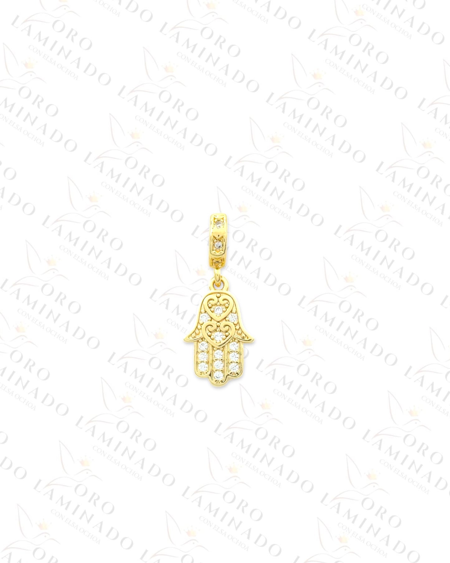 Sparkling Hamsa Hand Charm (Gold Filled) R447