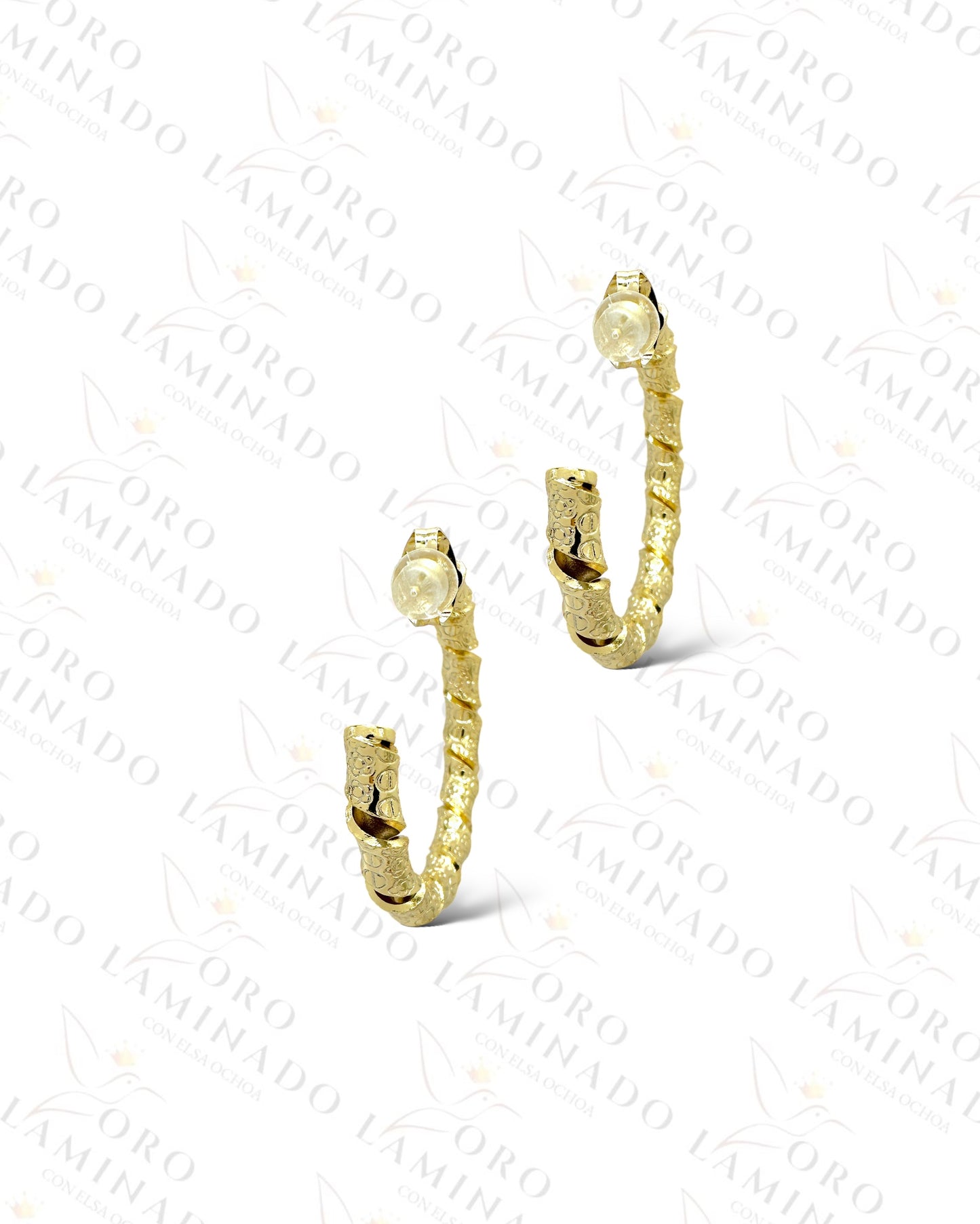 High Quality Twisted Design, Gold Hoop Earrings C221