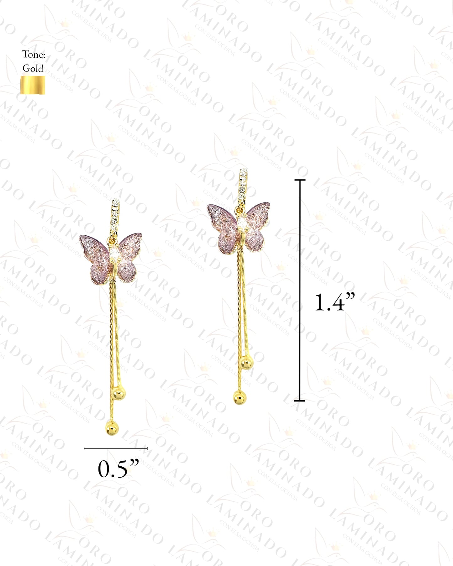 High Quality Purple Butterfly Earrings Y307