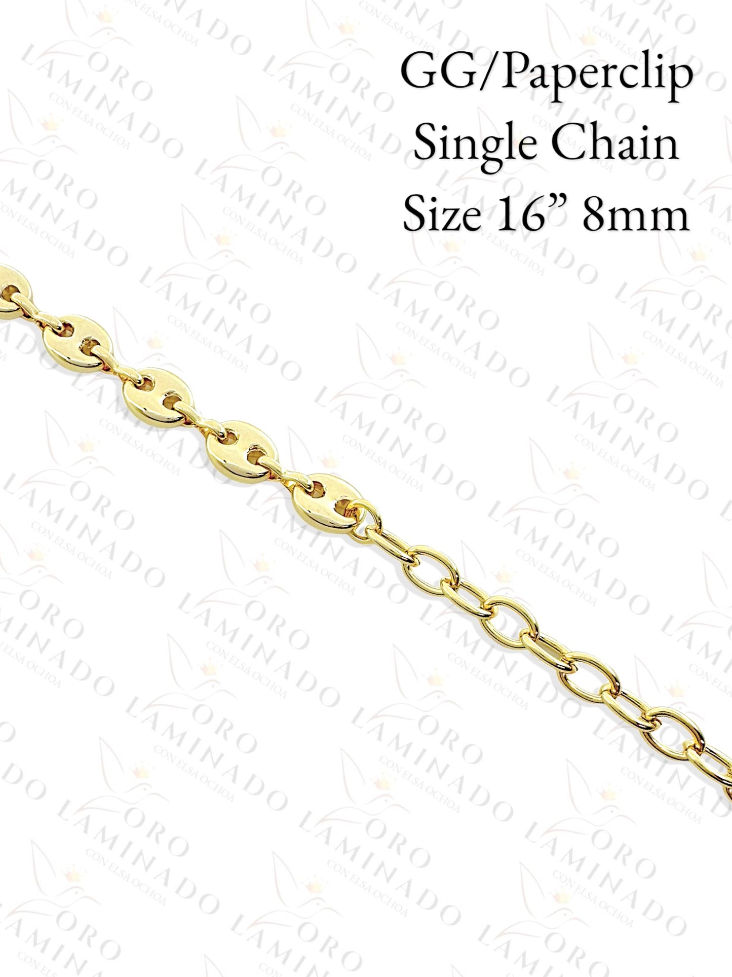 High Quality GG/Paperclip Single Chain Size 16" 8mm B297