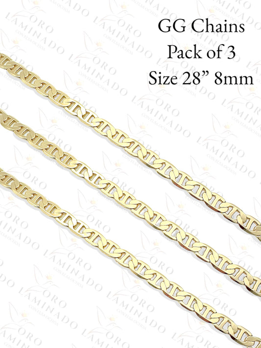 GG Chains Pack of 3 Size 28" 8mm Y410