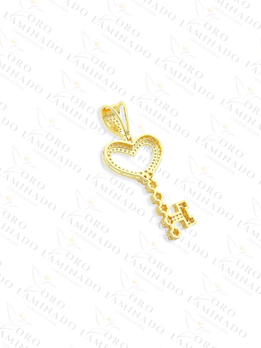 Gold Filled Key of Heart Pendant Y294