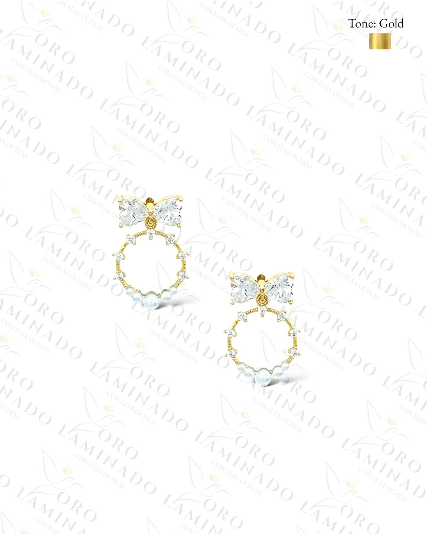 High Quality Crystal Mini Bow Earrings G412