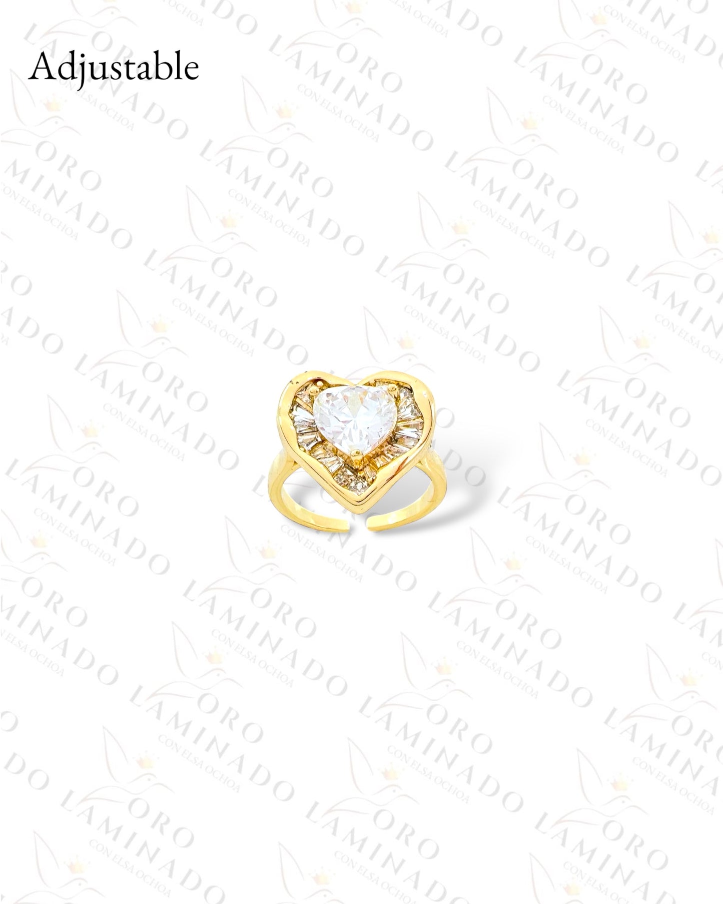 Adjustable Heart of Glass Ring (Gold Filled) C220