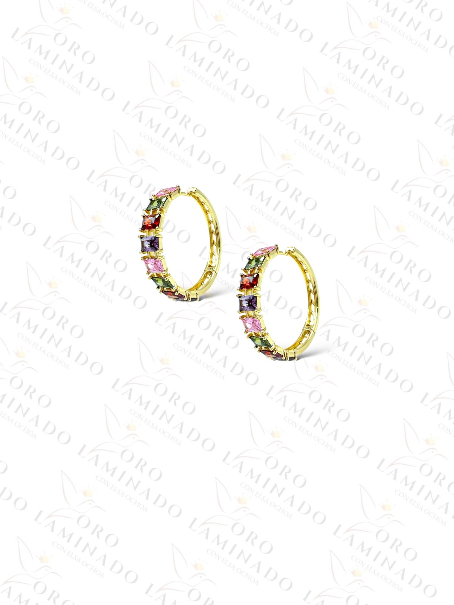 High Quality Multicolor Glass Hoop Earrings C139