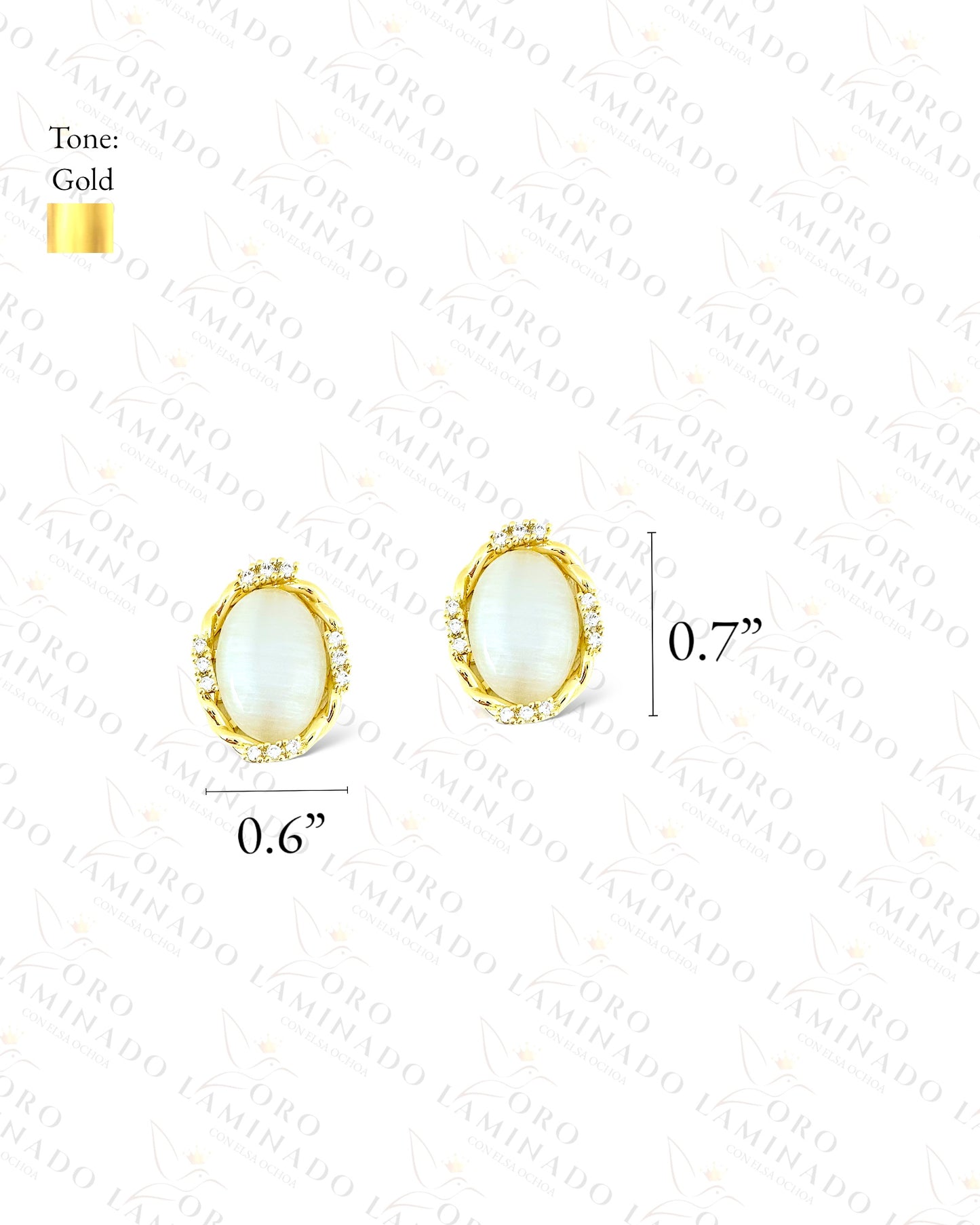 High Quality Oval White Earrings C432