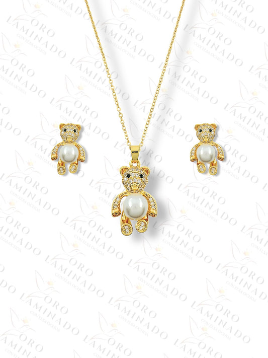 Gold Filled Bear and The Pearl Set G378