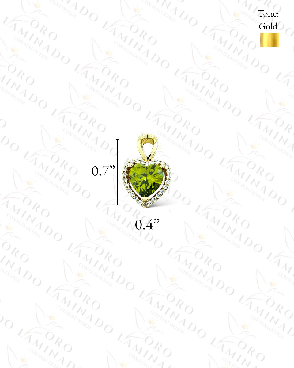 High Quality Small Olive Green Heart Pendant C7