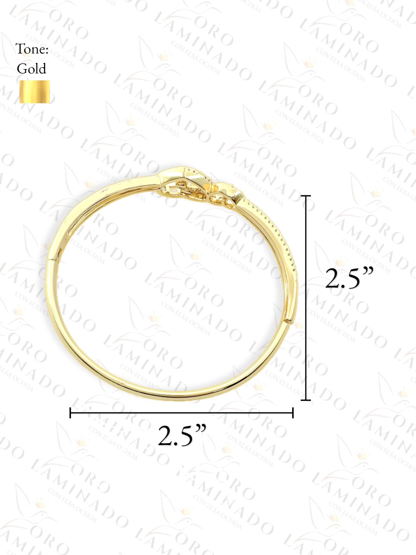 High Quality Double Heart Bangle Bracelet R398