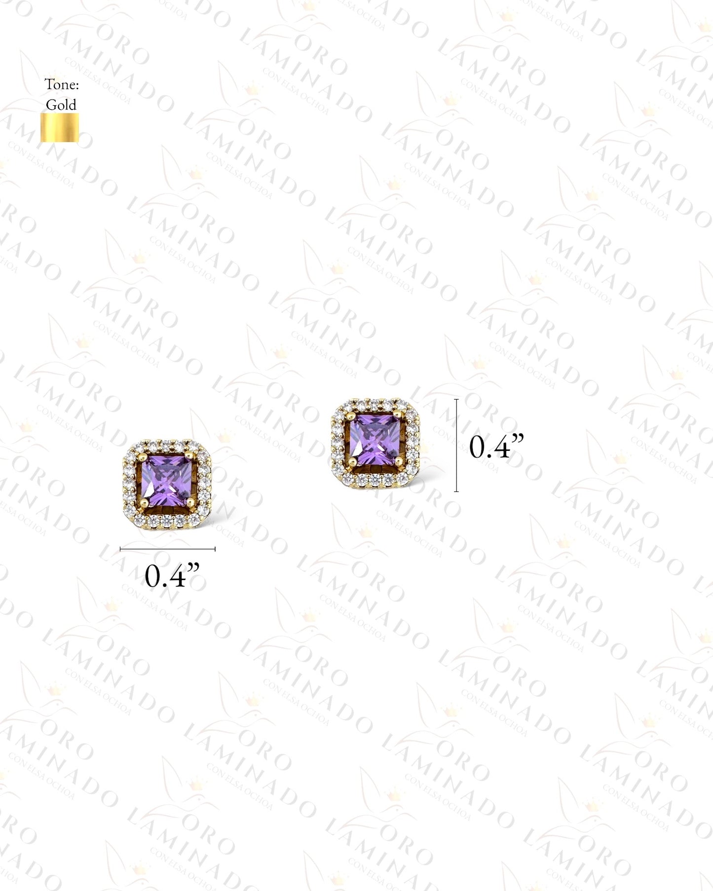 High Quality Purple Square Earrings