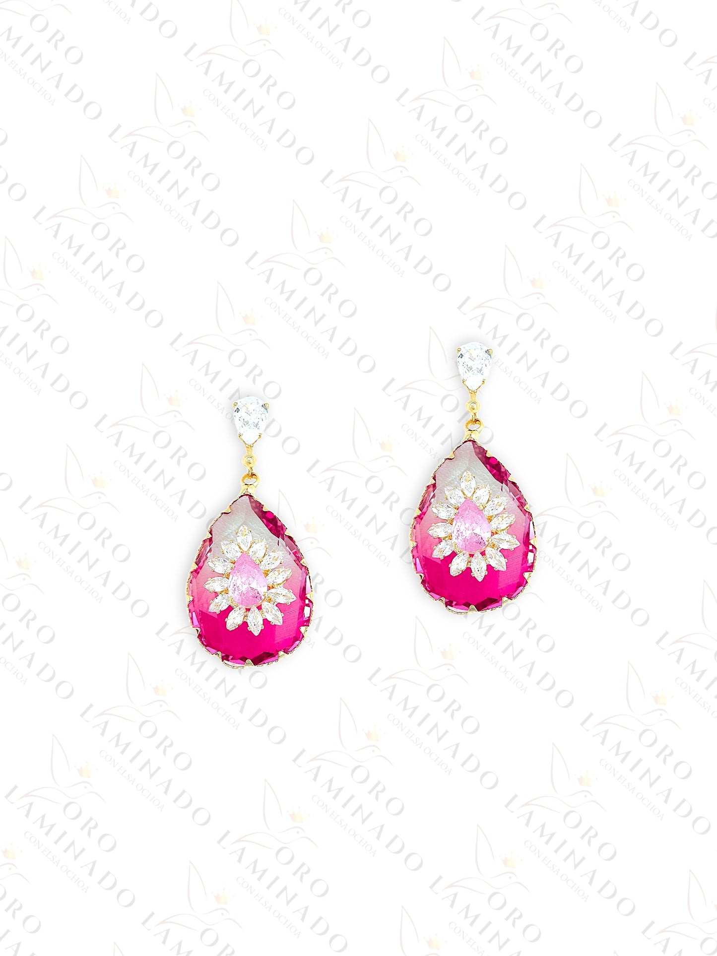 High Quality Pink Flower Earrings