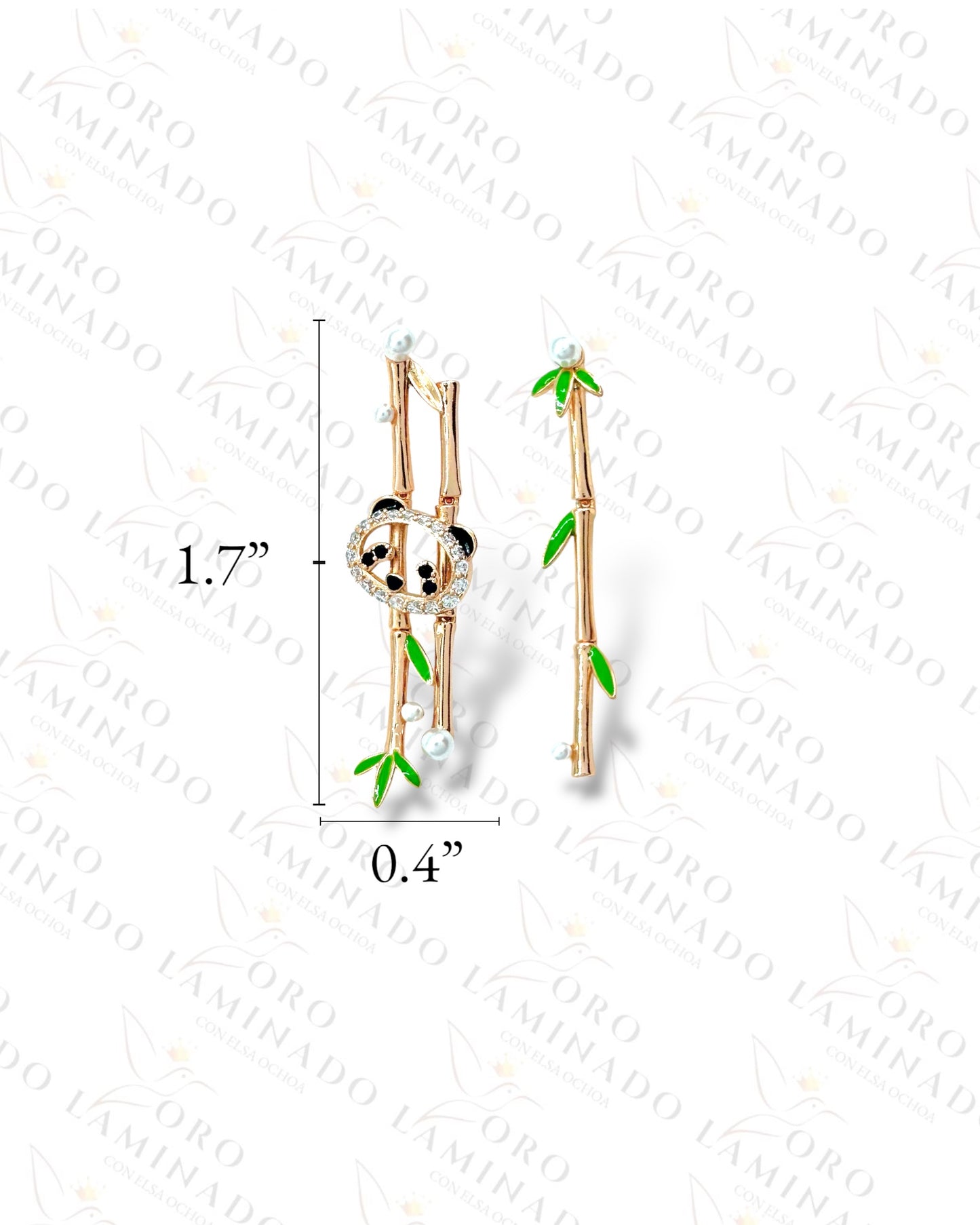 High Quality Bamboo and Panda Earrings Y175