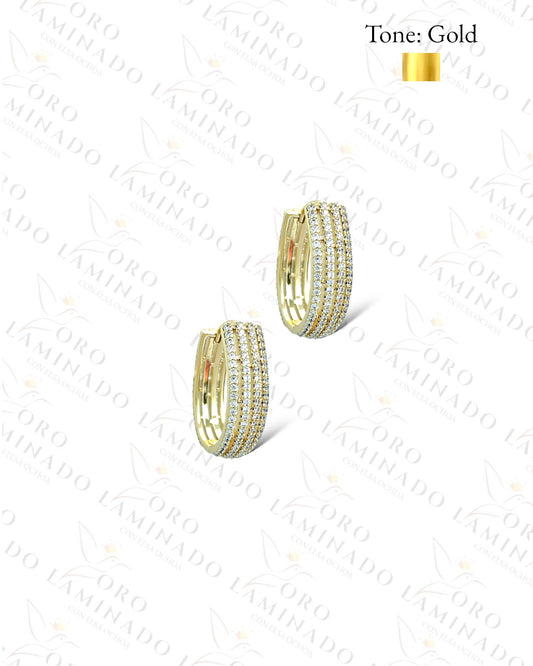 High Quality Diamond Hoop Earrings B23