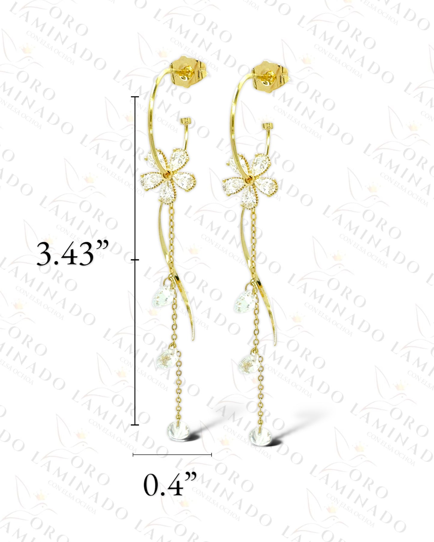 High Quality Clear Flower Earrings C144