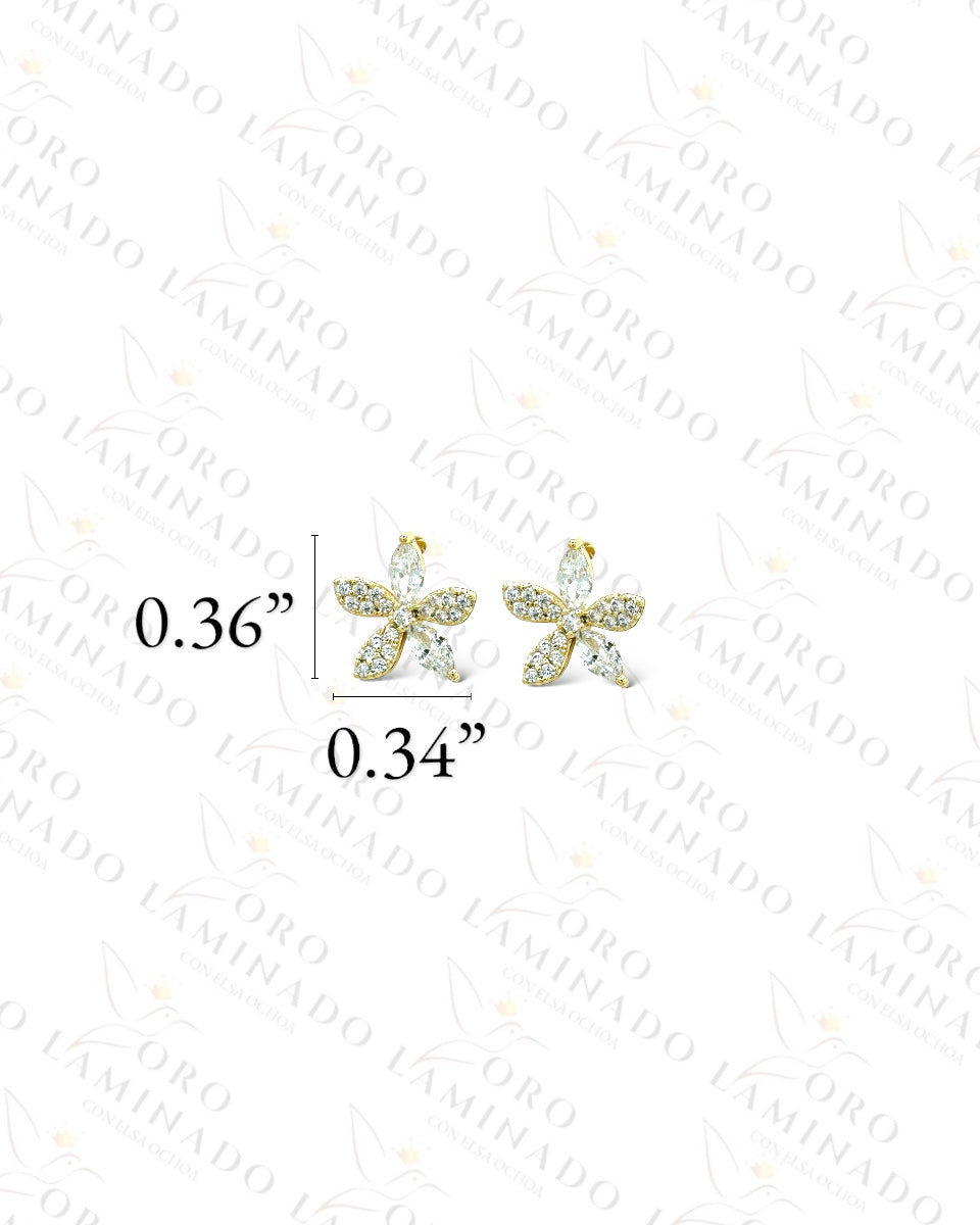 High Quality Sparkling Mini Flower Earrings  R369