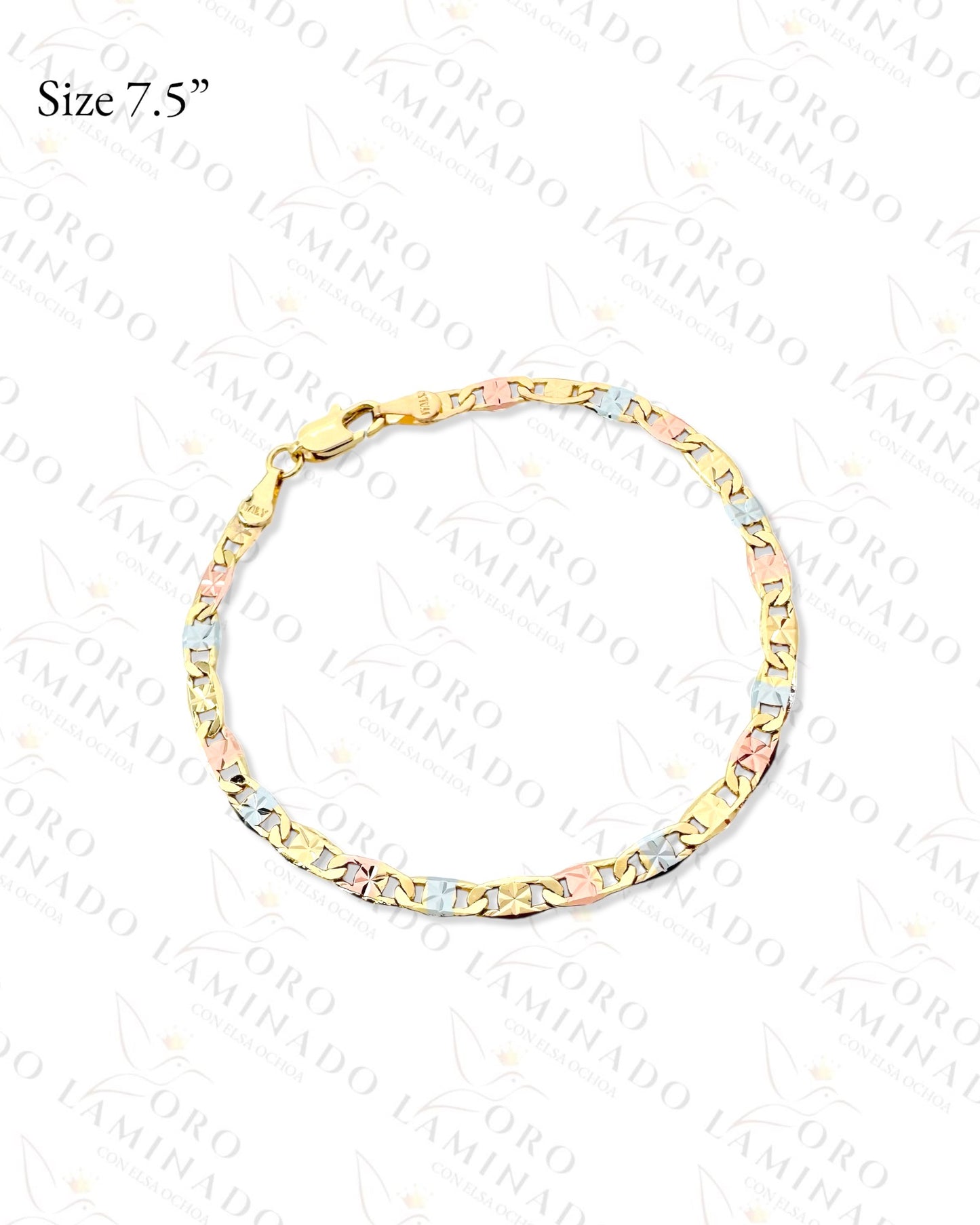 Gold Filled Three Tones Flor Valentino Chain Bracelet G88