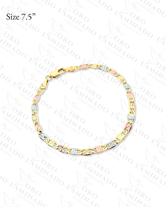 Gold Filled Three Tones Flor Valentino Chain Bracelet G88