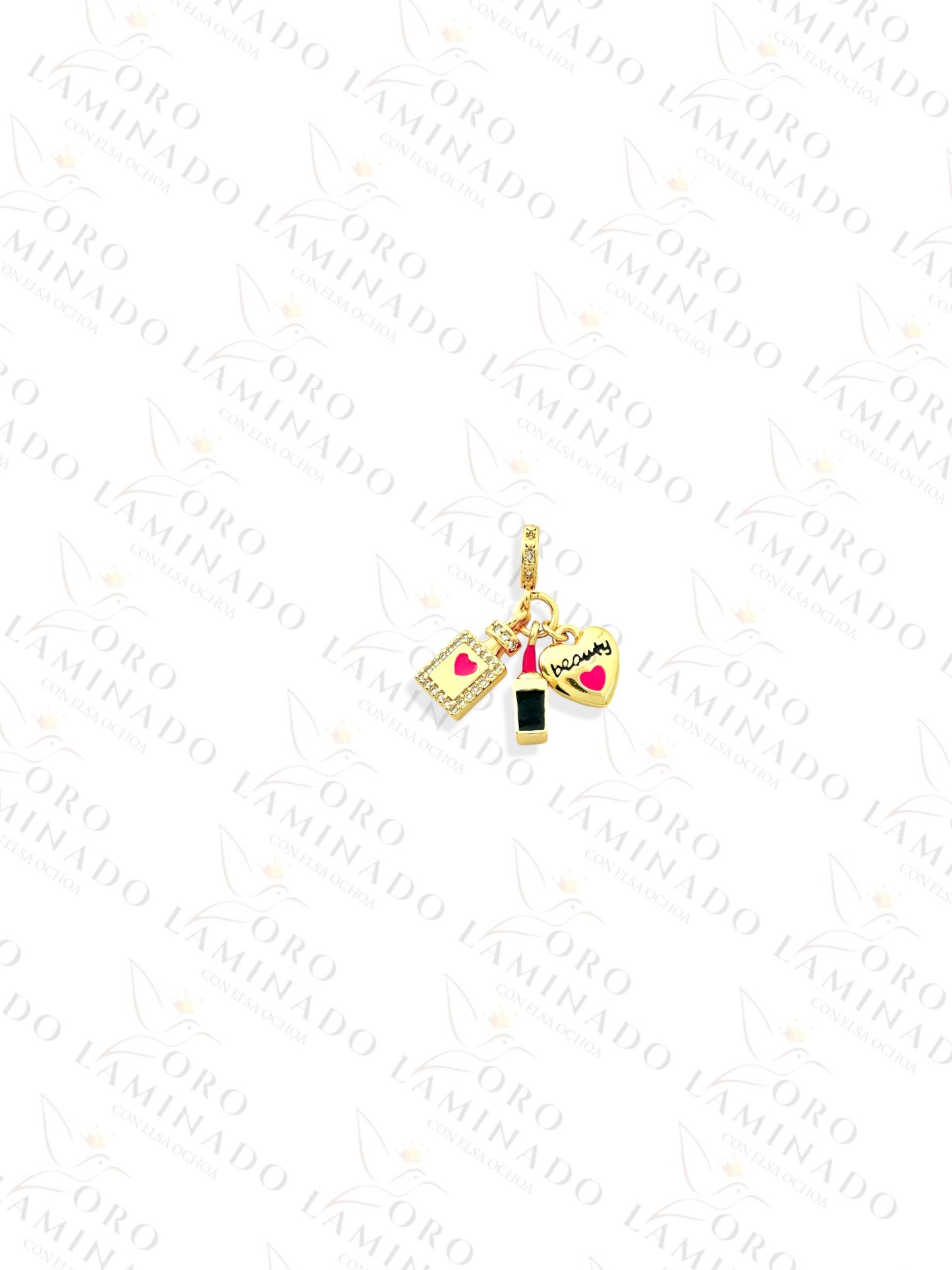 Lipstick and Perfume Charm (Gold Filled) B210