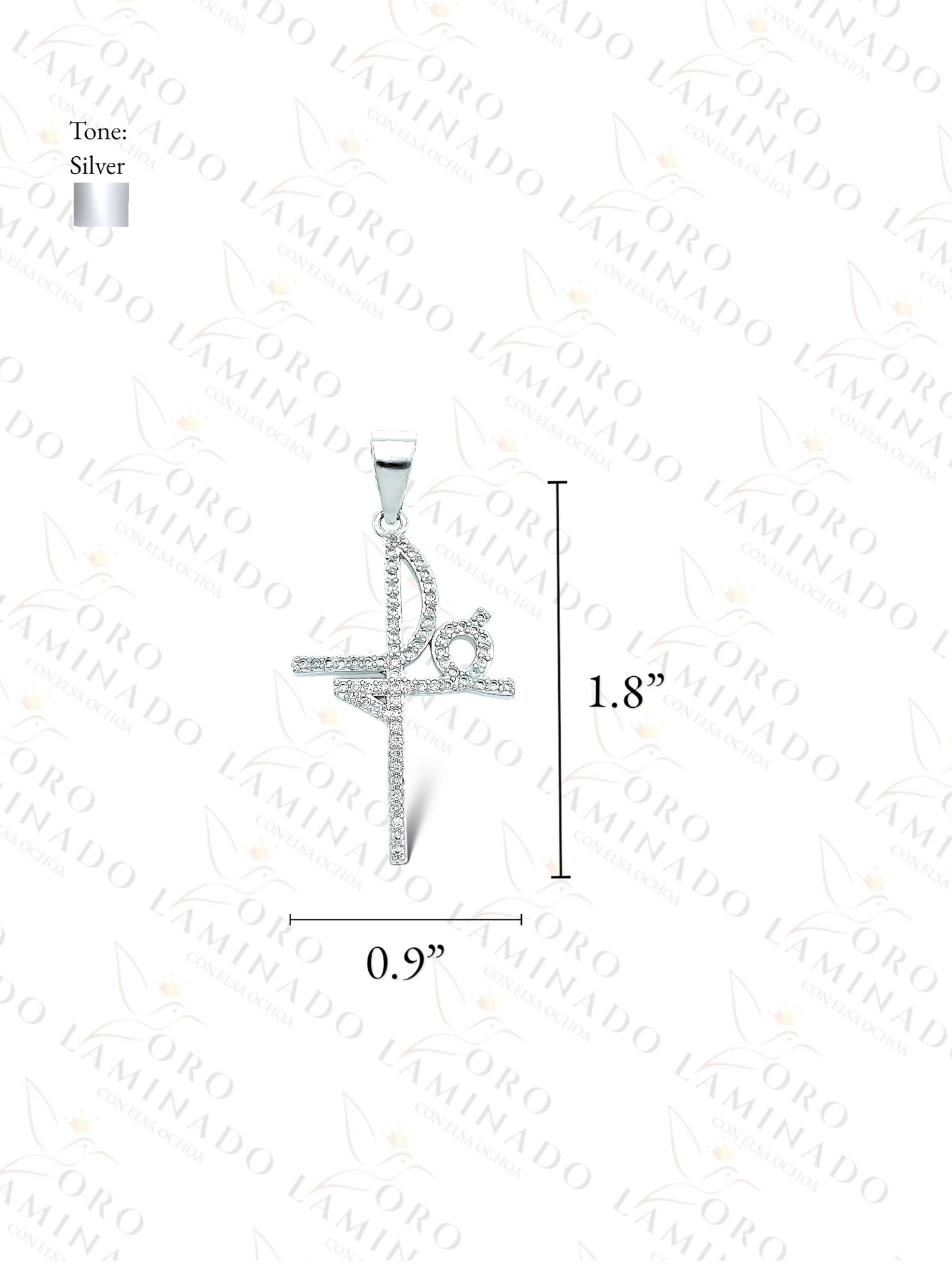 High Quality Silver “Fe” Cross Pendant G402