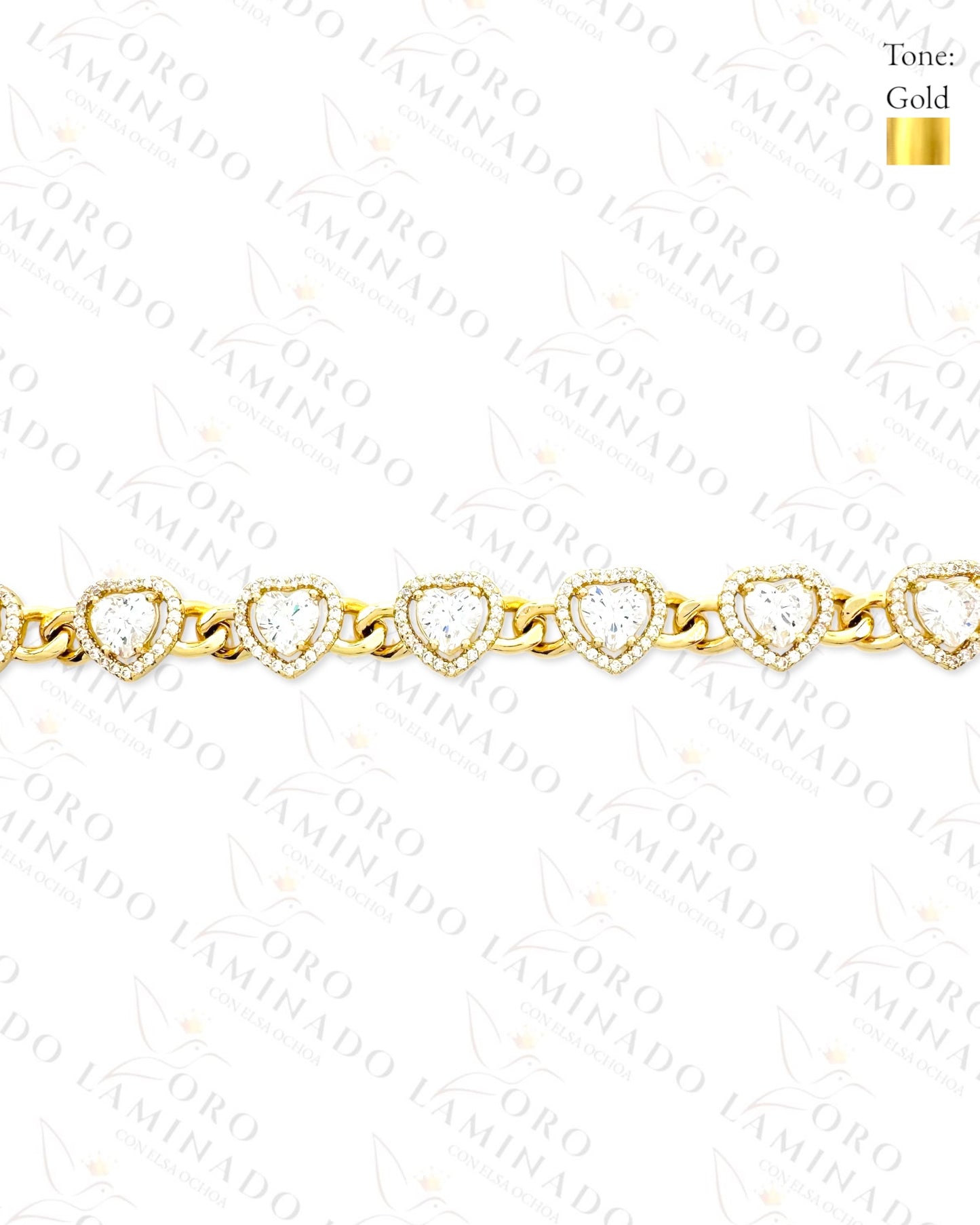 High Quality Diamond Heart Chain Bracelet (Gold Filled) G208