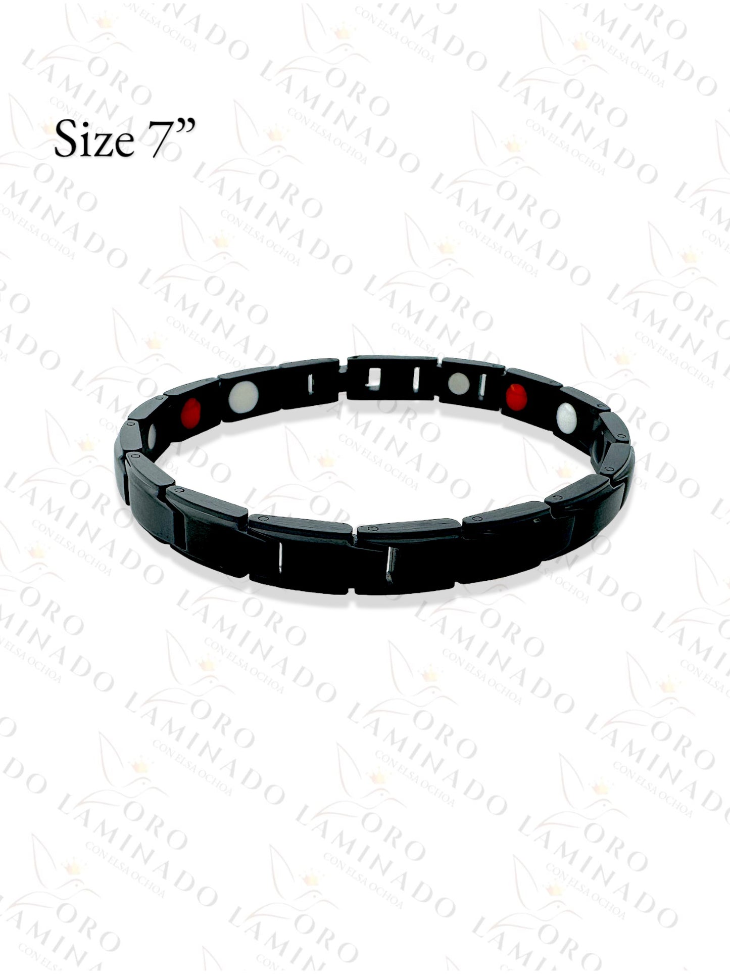 Stainless Steel Thin Black Magnet Bracelet R477