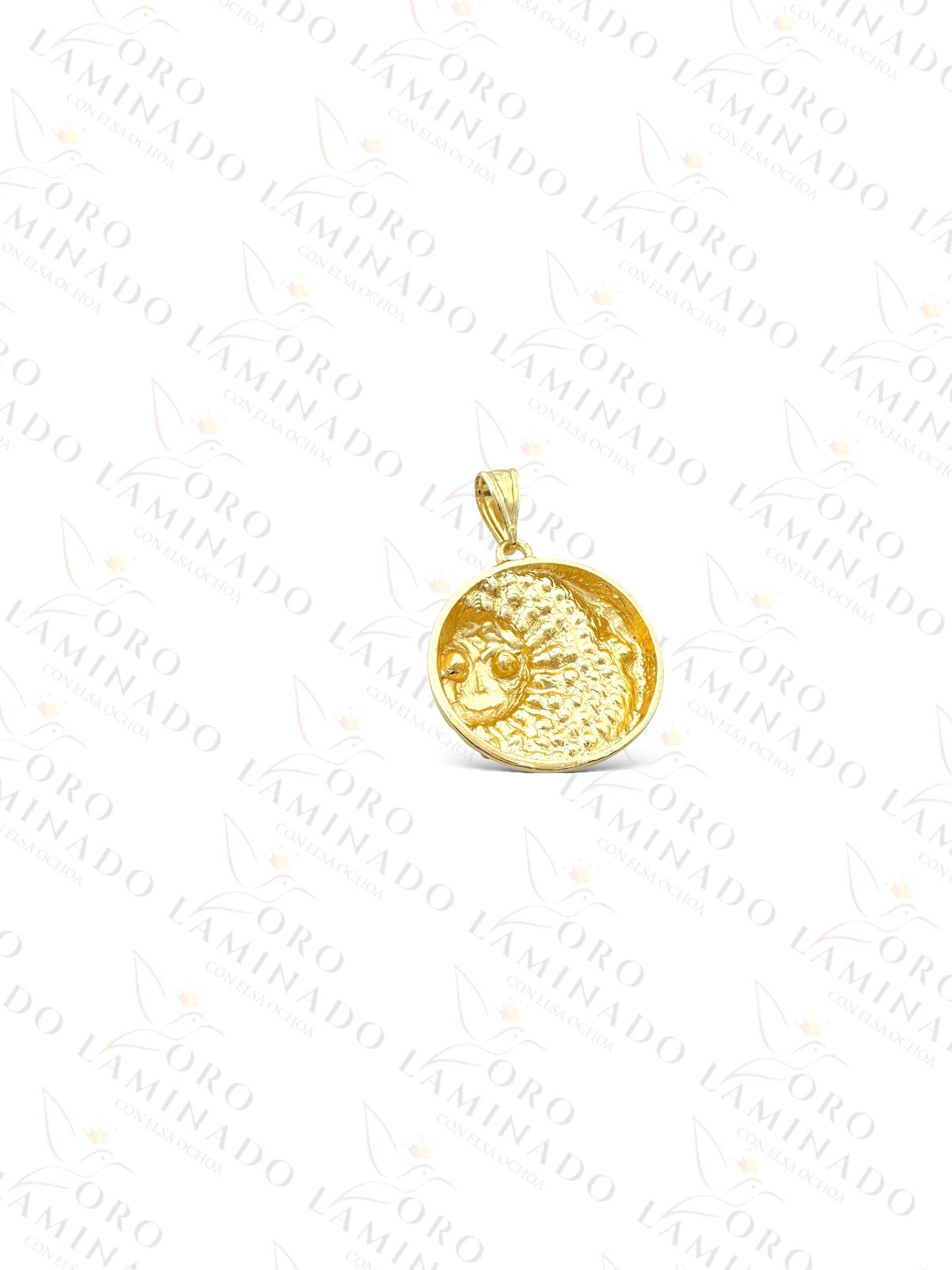 Gold Filled Sun and Moon Round Pendant C131