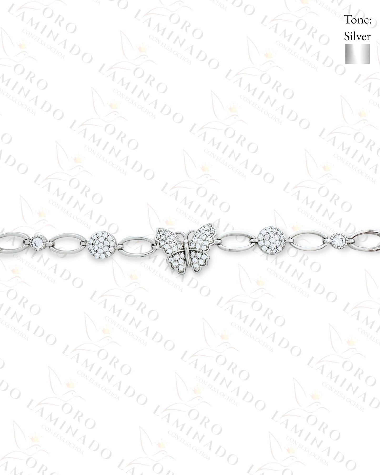 High Quality Silver Sparkling Butterfly Bracelet (Gold Filled) R289