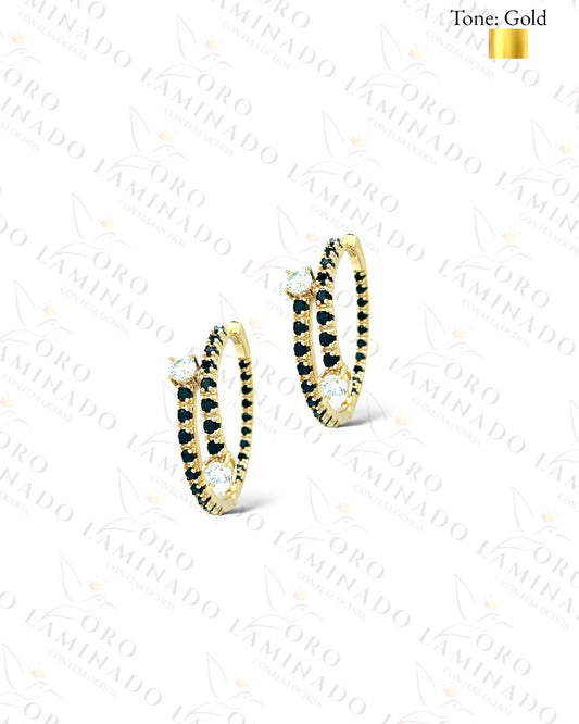 High Quality Dark and Clear Hoop Earrings  R368