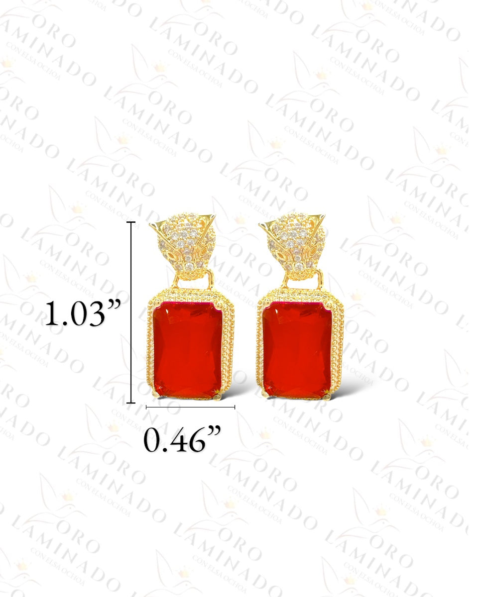 High Quality The Red Cougar Earrings Y106